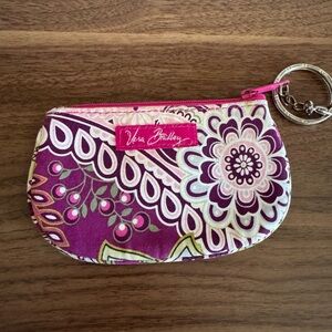 Vera Bradley Quilted Floral Coin Wristlet in Pink and Purple